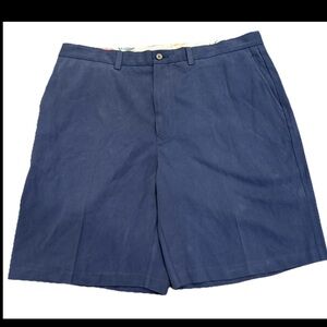 Tommy Bahama 90% Silk 10% cotton Shorts Men’s Size 38 Navy Flat  NWOT summer